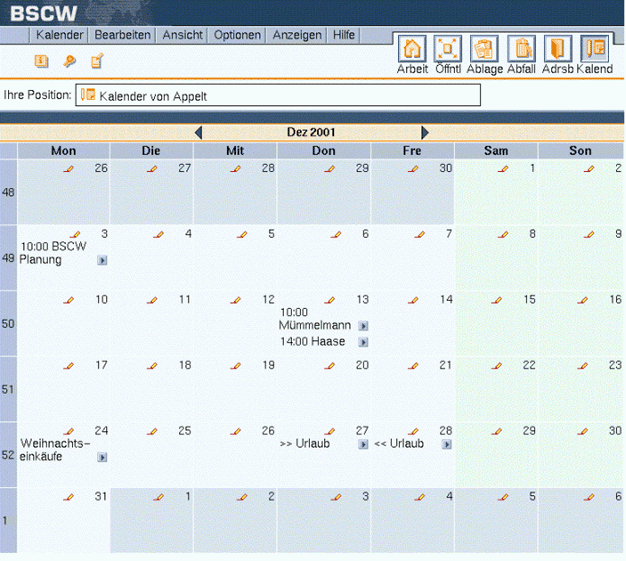 screenshot calendar month view