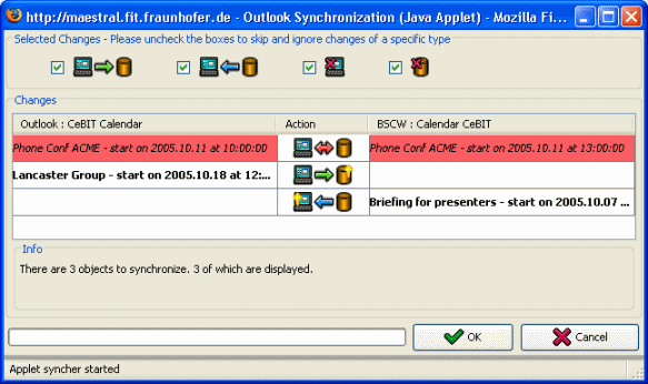 Outlook synchronization