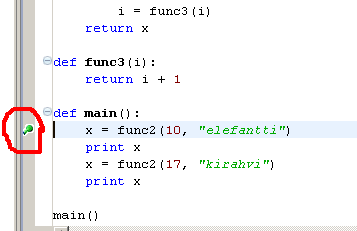 breakpoint at main:1