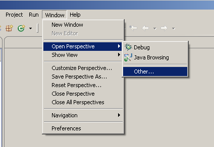 Open Perspective -> Other...